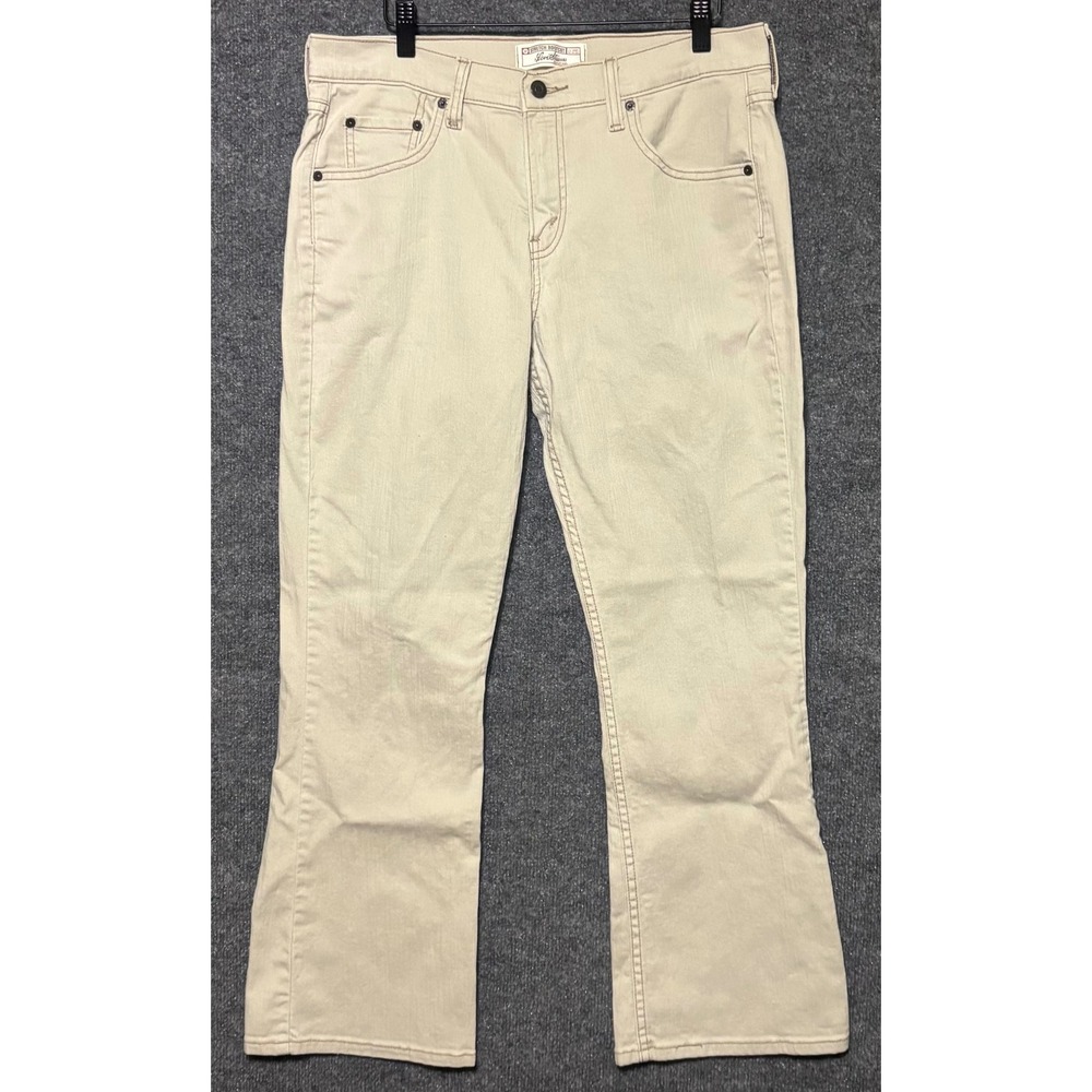 Levi Strauss Signature Stretch Bootcut Women Light Tan Pants Misses 12‎ Short